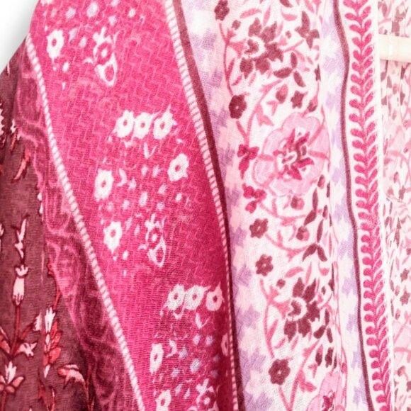 Lucky Brand NWT $88 floral boho lightweight kimono cardigan women's OS - Picture 7 of 10